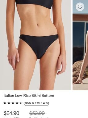 Italian Low-Rise Bikini Bottom - Black